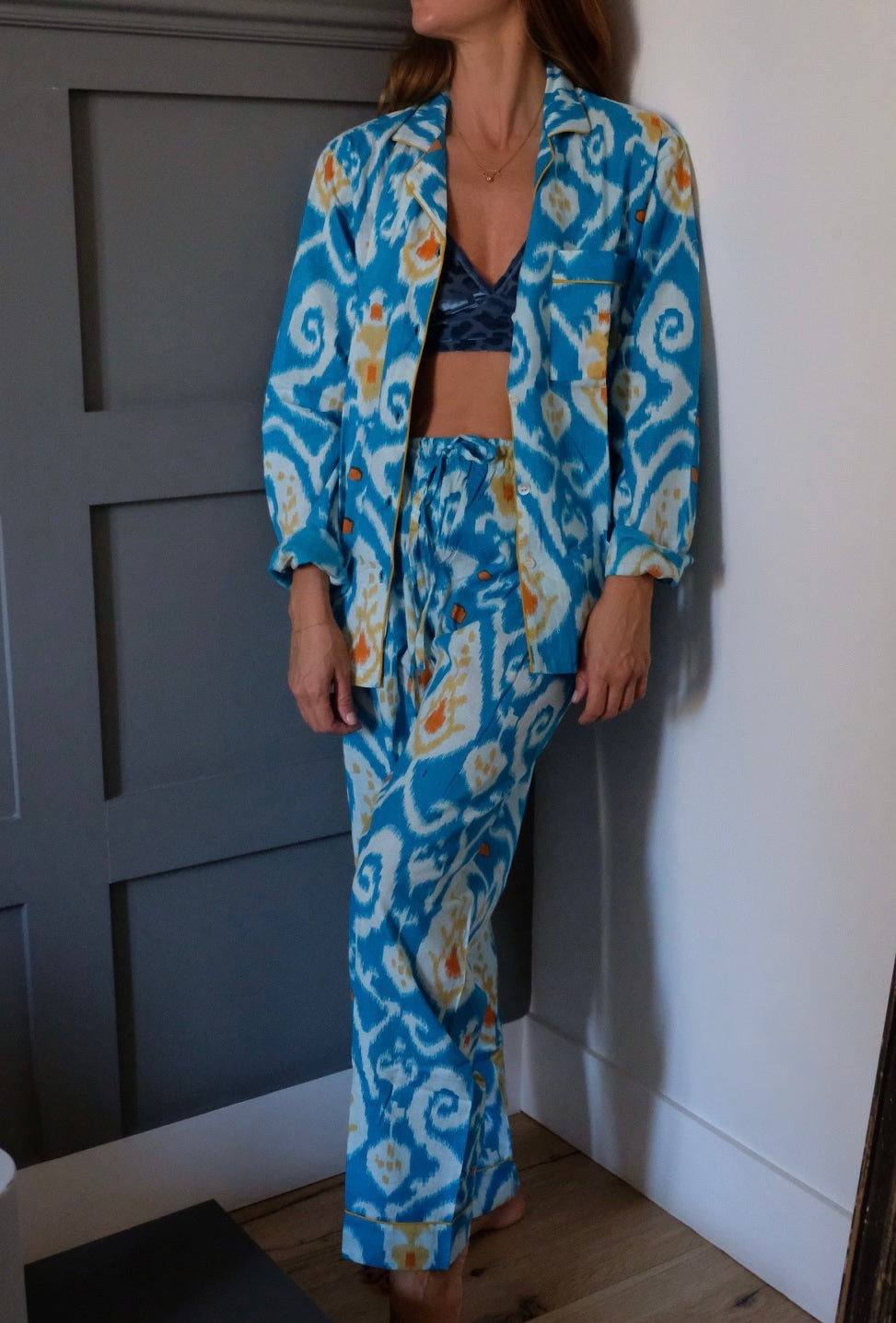 Pigiama indiano lungo Ikat donna Arya