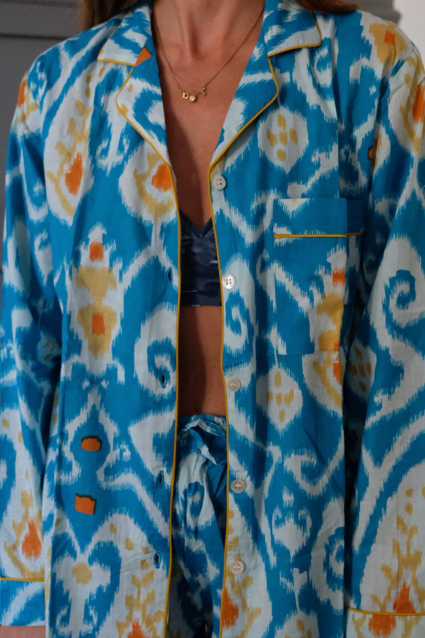 Pigiama indiano lungo Ikat donna Arya