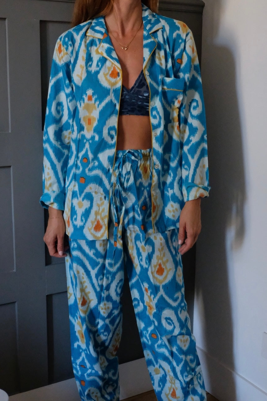 Pigiama indiano lungo Ikat donna Arya