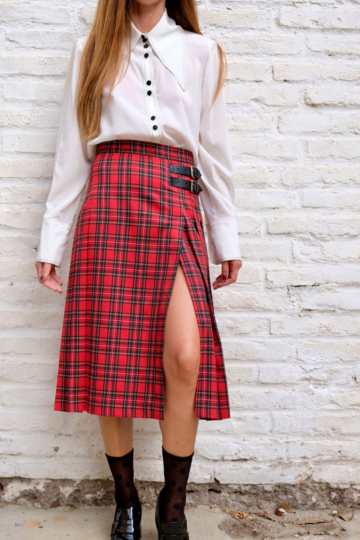 Kilt lungo con spacco Tartan