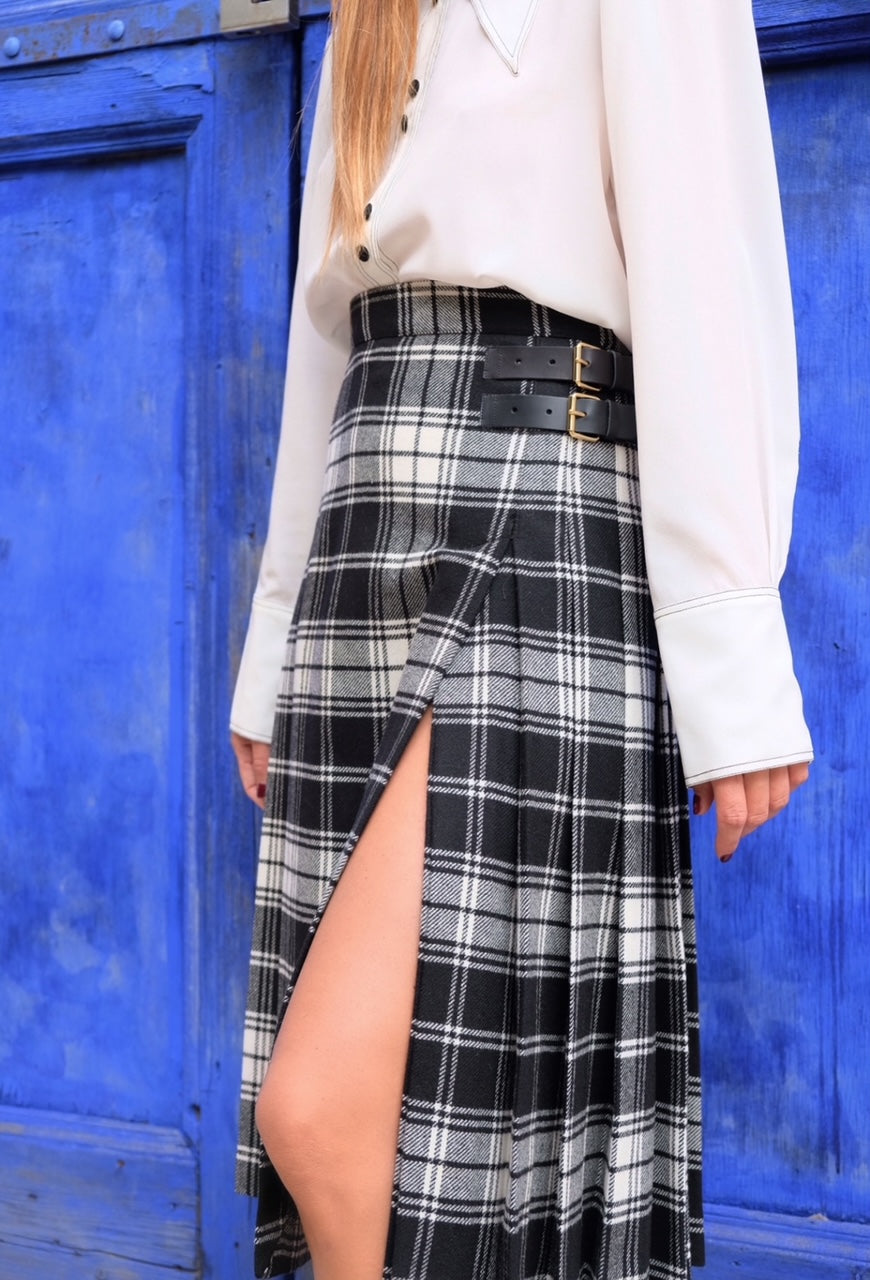 Kilt lungo con spacco Tartan